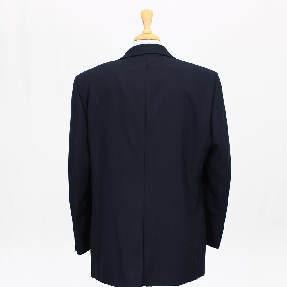 Statements 46l Navy Solid 2-Button Sport Coat Bla… - image 7